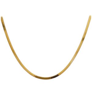 Yellow gold snake chain necklace