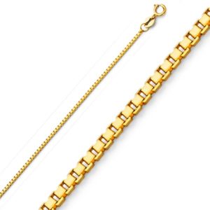 Yellow gold box chain necklace