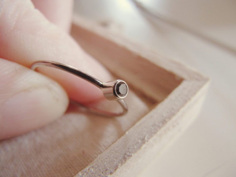 Black Diamond Engagement Ring